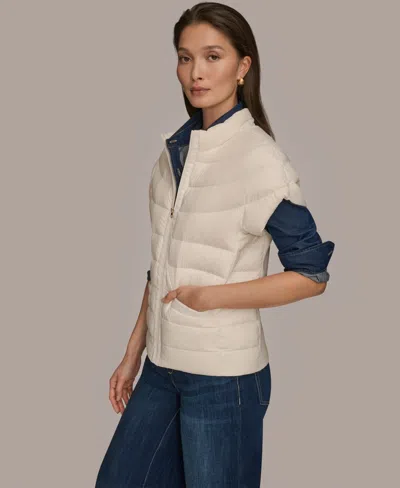 Donna Karan Weekend Women's Cap-sleeve Puffer Jacket In White