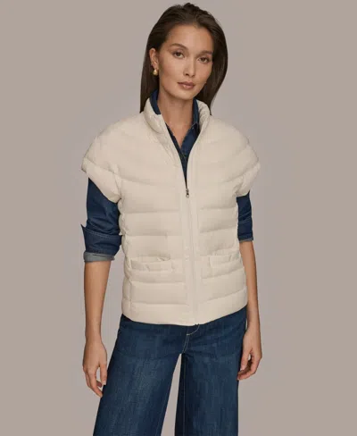 Donna Karan Weekend Women's Cap-sleeve Puffer Jacket In White