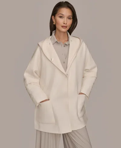 Donna Karan Weekend Women's Puffer Sleeve Cape Coat In White