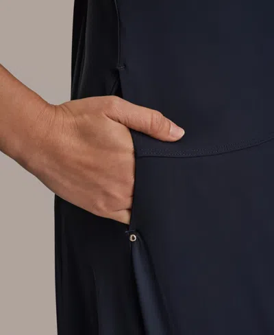 Donna Karan Weekend Women's Elbow-sleeve Polo Dress In Black