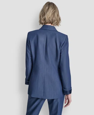Dkny Women's Double Breasted Notch Collar Jacket In Blue