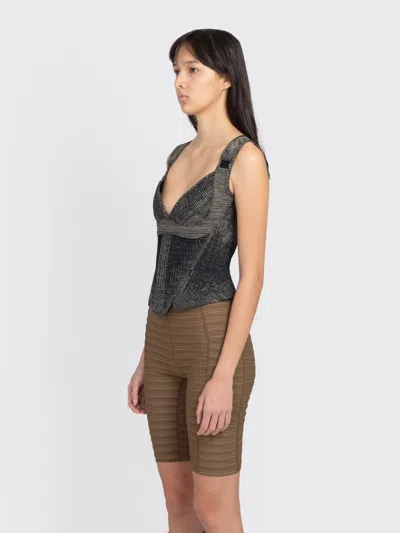 Nike V-neck Lace-up Top In Black