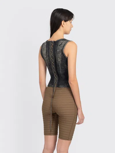 Nike V-neck Lace-up Top In Black