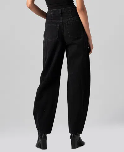 Blanknyc Women's Wild Card High-rise Barrel Leg Cotton Jeans In Black