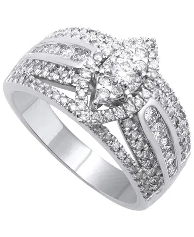 Macy's Diamond Ring (1 Ct. T.w.) In 14k White Gold In Metallic