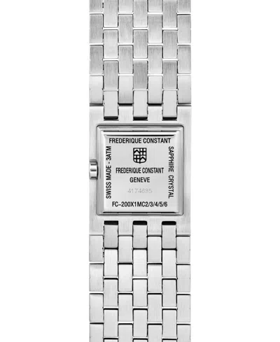 Frederique Constant Women's Manchette Silver-tone Stainless Steel Bracelet Watch, 25.7mm In Silver