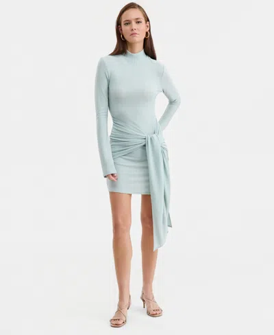 Bar Iii Women's Tie-front Shine Minidress, Macy's Exclusive In Green