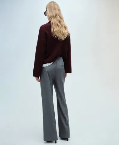 Mango Women's Elastic Waist Flared Pants In Gray