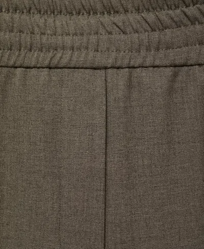 Mango Women's Elastic Waist Flared Pants In Green