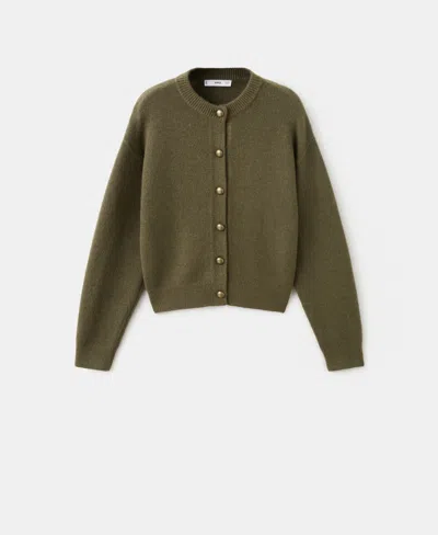 Mango Women's Buttons Chunky-knit Cardigan In Green