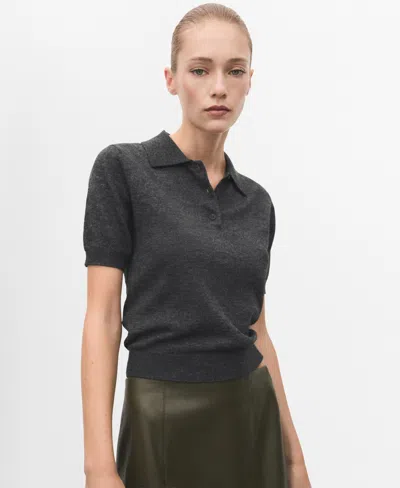 Mango Women's Polo Neck Sweater In Gray