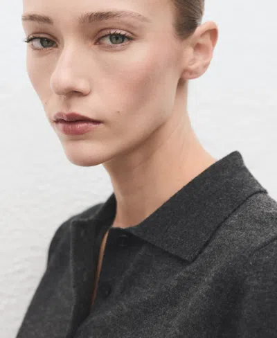 Mango Women's Polo Neck Sweater In Gray