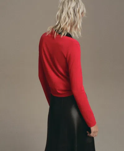 Mango Women's Long-sleeved Polo-neck Sweater In Red