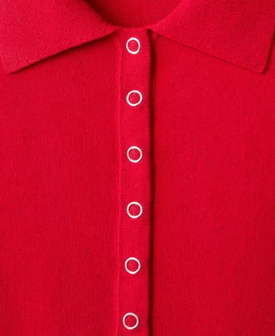 Mango Women's Long-sleeved Polo-neck Sweater In Red