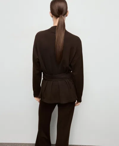 Mango Women's Knot Detail Sweater In Brown