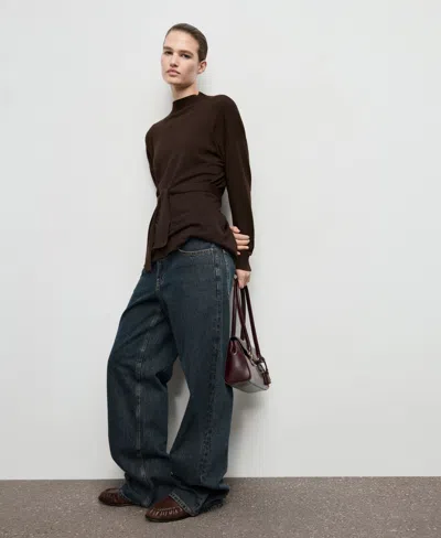 Mango Women's Knot Detail Sweater In Brown