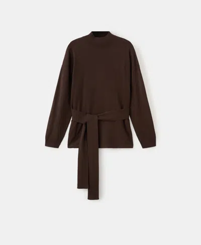 Mango Women's Knot Detail Sweater In Brown