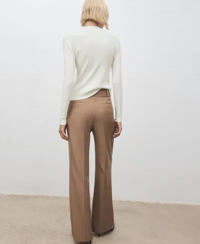 Mango Women's Perkins Neck Fitted Sweater In Silver