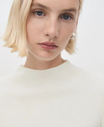 Mango Women's Perkins Neck Fitted Sweater In Silver