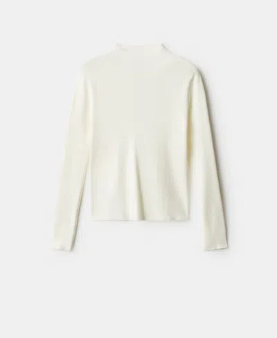 Mango Women's Perkins Neck Fitted Sweater In Silver