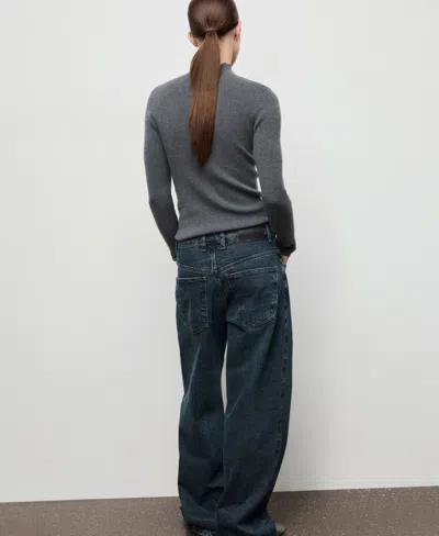 Mango Women's Perkins Neck Fitted Sweater In Gray