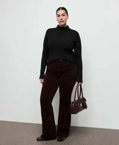 Mango Women's Perkins Neck Fitted Sweater In Black