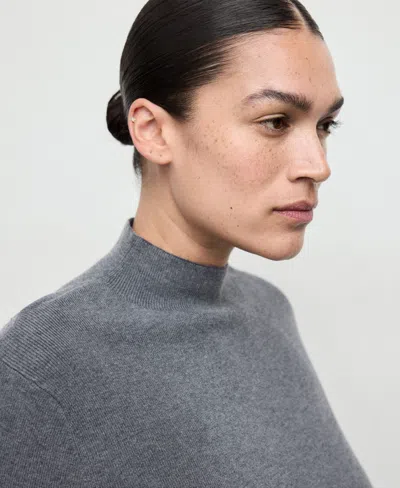 Mango Women's Perkins Neck Fitted Sweater In Gray