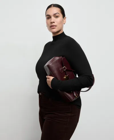 Mango Women's Perkins Neck Fitted Sweater In Black