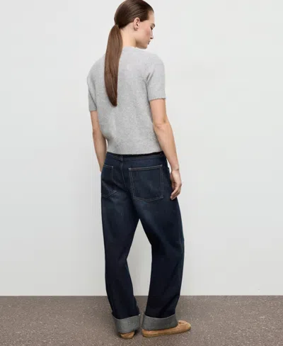 Mango Women's Short-sleeved Knitted Sweater In Gray