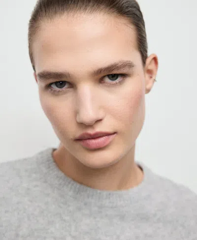 Mango Women's Short-sleeved Knitted Sweater In Gray