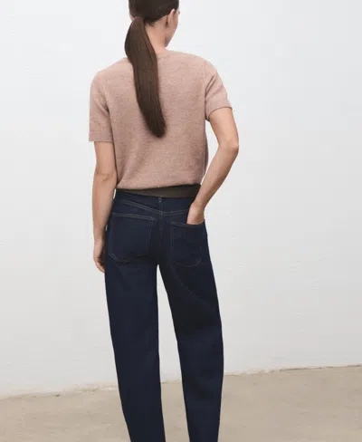 Mango Women's Short-sleeved Lurex Sweater In Pink