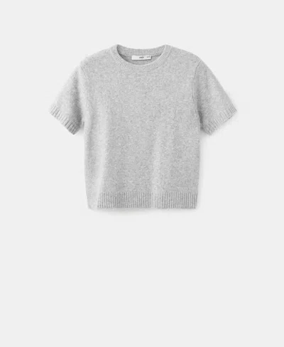 Mango Women's Short-sleeved Knitted Sweater In Gray
