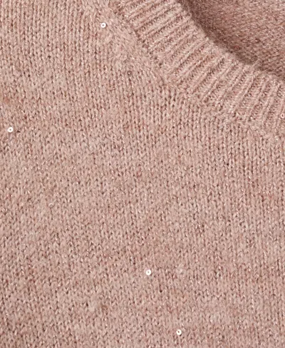 Mango Women's Short-sleeved Lurex Sweater In Pink