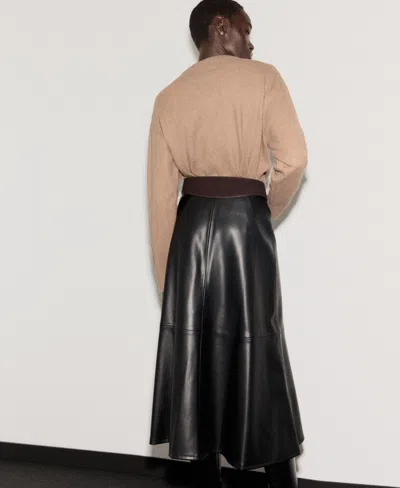 Mango Crewneck Sweater In Brown