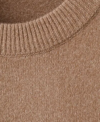 Mango Crewneck Sweater In Brown