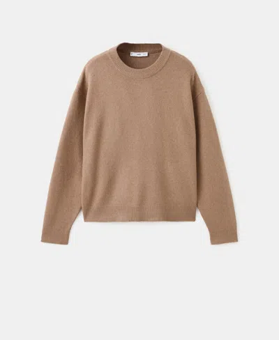 Mango Crewneck Sweater In Brown