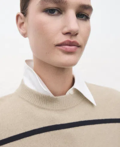 Mango Women's Knit Striped Sweater In Gray