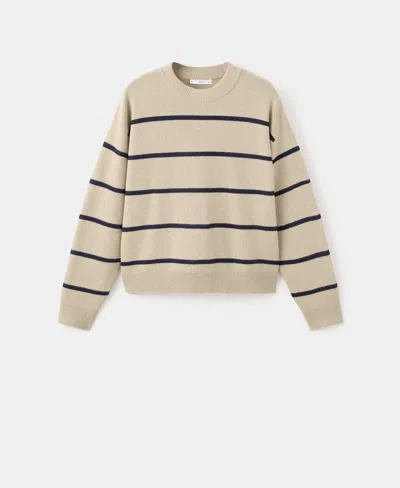 Mango Women's Knit Striped Sweater In Gray