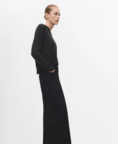 Mango Women's V-neck Knit Sweater In Black