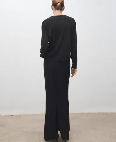 Mango Women's V-neck Knit Sweater In Black