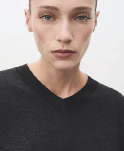 Mango Women's V-neck Knit Sweater In Black