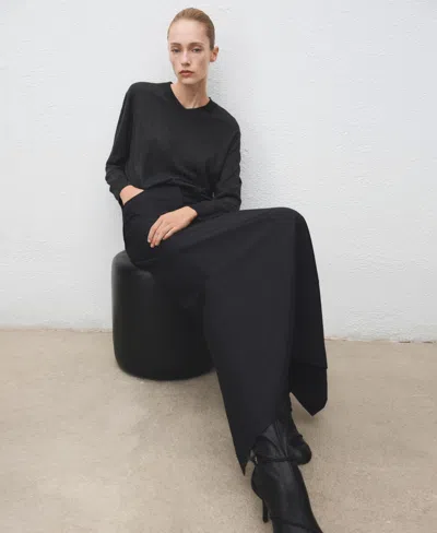 Mango Women's V-neck Knit Sweater In Black