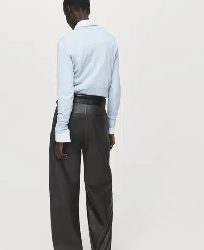 Mango Women's Fine-knit Crew-neck Sweater In Blue