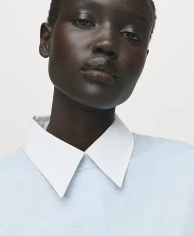 Mango Women's Fine-knit Crew-neck Sweater In Blue