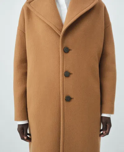 Mango Women's Lapel Manteco Wool Coat In Brown