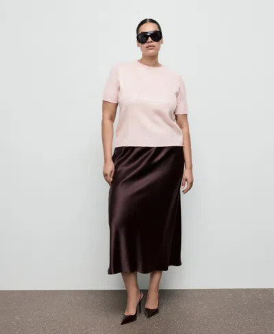 Mango Women's Short-sleeved Sequin Sweater In White