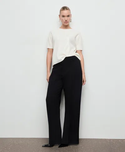 Mango Women's Short-sleeved Sequin Sweater In Gold