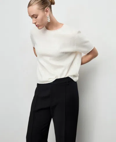 Mango Women's Short-sleeved Sequin Sweater In Gold