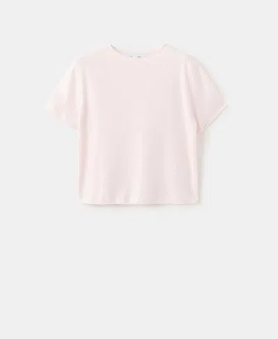 Mango Women's Short-sleeved Sequin Sweater In White