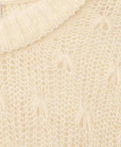 Mango Women's Lace Pattern Knit Sweater In Neutral